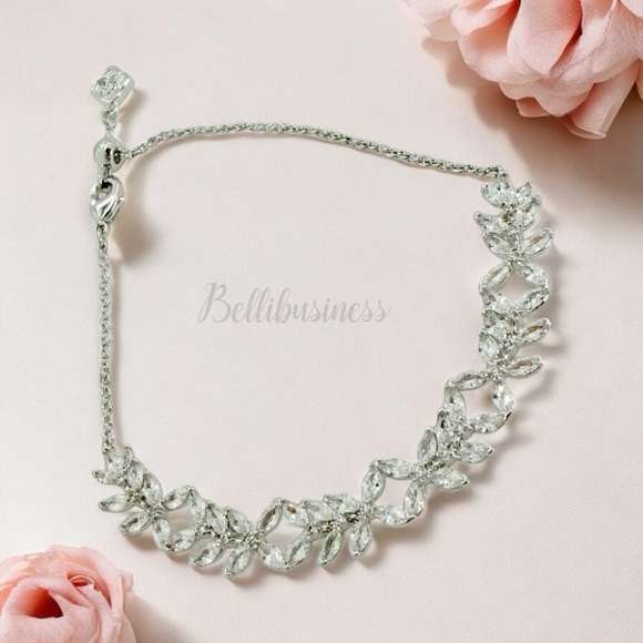 Kendra Scott Rosalie Silver Tennis Bracelet in White CZ - Picture 4 of 7